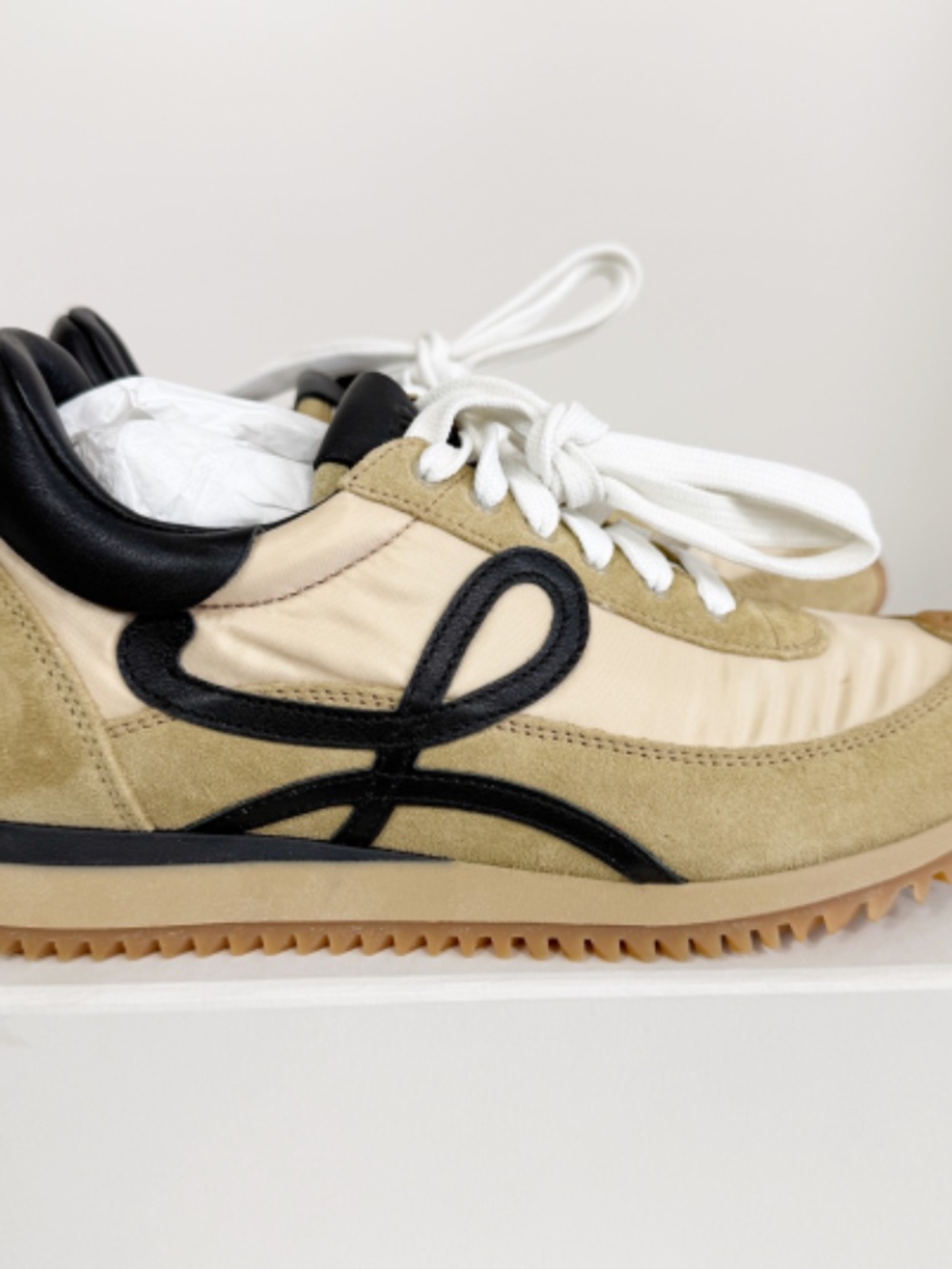 Loewe Flow Runner Suede and Leather Sneakers - Beige - Picture 5 of 14